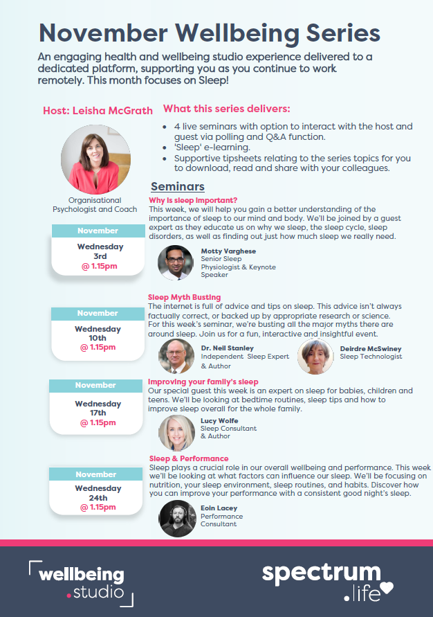 Spectrum.Life - November Wellbeing Series Spectrum.Life - November Wellbeing Series